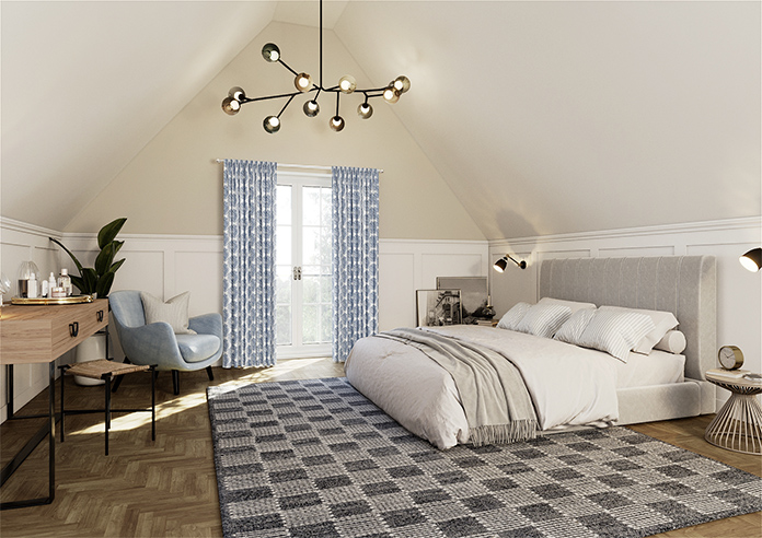 Gentle Palm, Navy - Made to Measure Curtains - Image 7